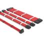 Imagem de Cabo Extensor de Fonte Sleeved Redragon, 4 em 1, 24p ATX, 2x 4+4p CPU, 3x 8p PCIe para 12VHPWR, Vermelho - RD-GCP07