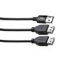 Imagem de Cabo Extensor ELG USB 2.0 e com 1 Porta Macho e 2 Fêmeas, 1.5m, Preto - USBY2