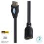 Imagem de Cabo Extensor Hdmi 2.0 Vinik 2m 4K, Com Filtro, Suporta 3D, Tecnologia HDR e Função Ethernet - H20F-2