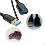 Imagem de Cabo Extensor Usb 3.0 Otg Macho Fêmea Adaptador Extensão Hrebos 1 metro Turbo Reforçado Alta Velocidade Conversor