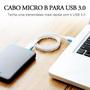 Imagem de Cabo Hd Usb A 3.0 para Micro B 5gbps Transferência Rápida 2m