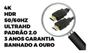 Imagem de Cabo Hdmi 4k Alta Velocidade Gamer Full Hd Gold Banhado 2.0 HDR 19 Pinos 2 Metros - 90 GRAUS