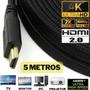 Imagem de Cabo HDMI 5 metros 4k 2.0 Full HD 1080p 3D Conector Dourado Alta Qualidade