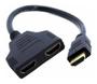 Imagem de Cabo Hdmi Divisor Splitter Duplicador Y 1 Macho Para 2 Fêmea