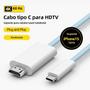 Imagem de Cabo HDMI Tipo-C 4K (1,8m) - Nylon Trançado - Compatível com iPhone 15, MacBook, iPad e Galaxy