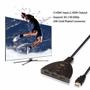 Imagem de Cabo Hub Switch HDMI 3 Portas em 1 4K