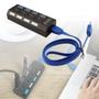 Imagem de Cabo Hub Usb 4 Portas 3.0 Divisor Régua Adaptador Aumentar Entradas Extensão Conversor Com Botão