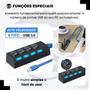 Imagem de Cabo Hub Usb 4 Portas 3.0 Divisor Régua Adaptador Aumentar Entradas Extensão Conversor Com Botão