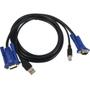Imagem de Cabo Kvm 2X1, 2 Vga Macho 1 Usb Tipo B E 1 Usb Tipo A 1,5 Mt