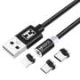 Imagem de Cabo Magnético 3 em 1 HS-210 2 Metros Lightning Tipo C e Micro USB 