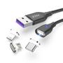 Imagem de Cabo Magnético USB-C e Micro USB PZOZ - Carregamento Rápido 5A - iPhone, Huawei, Xiaomi