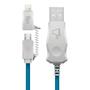 Imagem de Cabo Micro USB ELG Adaptador Lightning Led Azul 1m LED8510BE