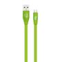 Imagem de Cabo Micro USB Flat Emborrachado Verde 1m - ELG