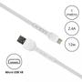 Imagem de Cabo Micro USB V8 Carregador e Dados 12w 2.4A Turbo Branco - 1 Metro - 839V