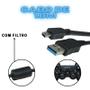 Imagem de Cabo Mini Usb 1,8m 3.0 V3 C/ Filtro P/ Controle Ps3 Camera