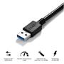 Imagem de Cabo P/ Hdexterno Usba 3.0 Macho P/Micro Usb B 3.0(10Pinos)