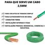 Imagem de Cabo P/ Instalação Interna Fio Verde 2,5mm Com 65 Metros 