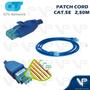 Imagem de Cabo patch cord 2,5 mts cat5e com capa moldada e protetora azul 