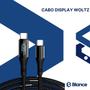 Imagem de Cabo Preto Turbo Resistente PD 5A 1M USB Para Tipo-C Mostra Woltz