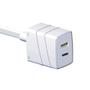 Imagem de Cabo Prolongador 3a C/ Tomada Usb 3m Branco Force Line