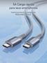 Imagem de Cabo Rápido Usb Type C 100W Carregamento Transferência Dados
