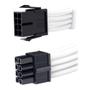 Imagem de Cabo sleeved branco extensor fonte para cpu 4+4 = 8 pinos