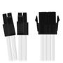 Imagem de Cabo sleeved branco extensor fonte para cpu 4+4 = 8 pinos