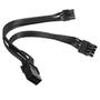 Imagem de Cabo Splitter Pci-e 6+2 Y Pci Express 8p para Gpu Placa De Vídeo Reforçado Preto