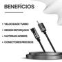 Imagem de Cabo Tipo C Duas Pontas HRebos 1m Trançado Carregamento Transferência Conector L Trançado Resistente Original