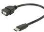 Imagem de Cabo Tipo C Otg Tipo C X Usb A Femea 17Cm Preto
