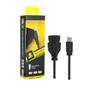 Imagem de Cabo Tipo C Otg Tipo C X Usb A Femea 17Cm Preto
