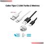 Imagem de Cabo Tipo C Para Motorola G6 G7 G8 G9 G10 G20 Turbo Forte com 2M Cor Branco