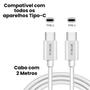 Imagem de Cabo Tipo C PD Carregador USB e Dados 15w 3A Turbo Branco - 2 Metros
