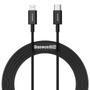 Imagem de Cabo Turbo 20W USB-C P/ Lightning Superior Series 2 Metros Preto Baseus
