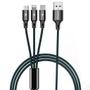 Imagem de Cabo Turbo Carregador e Cabo de Dados para Celular USB 3 em 1 Lightning - Type-C - V8