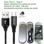 Imagem de Cabo TYPE C USB reforçado e durável com estojo de metal