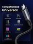 Imagem de Cabo UGREEN USB-C para USB-C PD 60W 20V/3A ( 2 Metros ) carregamento rápido nylon trançado Tipo-C