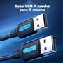 Imagem de Cabo USB 2.0 Extensor Macho Notebook Pc Tv Box 50cm Vention