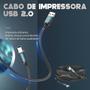 Imagem de Cabo Usb 2.0 p/ Tipo B Impressora Scanner Multifuncional 3m