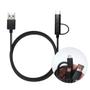 Imagem de Cabo USB 2 em 1 1m Compatível com Carga Rápida para Celulares USB-C e Micro-USB LE876PR