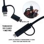 Imagem de Cabo USB 2 em 1 1m Compatível com Carga Rápida para Celulares USB-C e Micro-USB LE876PR