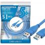 Imagem de Cabo Usb 3.1 - Usb A Macho + Usb A Macho 3.1 - 5M - Azul