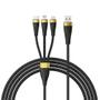Imagem de Cabo USB 3 em 1 com Carregamento Rápido 100W (6A) - Compatível com Huawei, Honor, iPhone 14 e Samsung