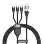 Imagem de Cabo USB 3 em 1 com Carregamento Rápido de 100W - para iPhone 15/14/13/12/Pro/Macbook/Samsung