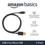 Imagem de Cabo USB-A para Micro USB Amazon Basics (1m) - Preto