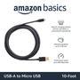 Imagem de Cabo USB-A para Micro USB Amazon Basics (3m) - Preto