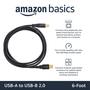 Imagem de Cabo USB-A para USB-B 2.0 (1,8m) - Pacote com 24 Unidades - Amazon Basics