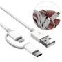 Imagem de Cabo USB A x USB-C/Micro-USB 1m Durável e Eficiente para Carga e Transferência de Dados LE876BR