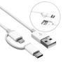 Imagem de Cabo USB A x USB-C/Micro-USB 1m Durável e Eficiente para Carga e Transferência de Dados LE876BR