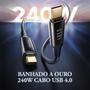 Imagem de Cabo Usb C 4.0 240w 40gbps Thunderbolt 4 8k 60hz 1m Mcdodo